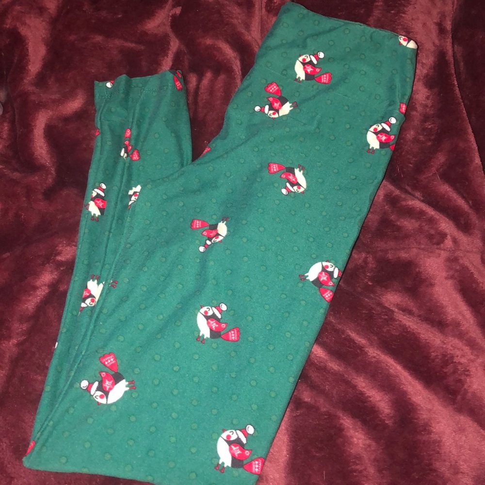 Cute winter Lularoe bird leggings